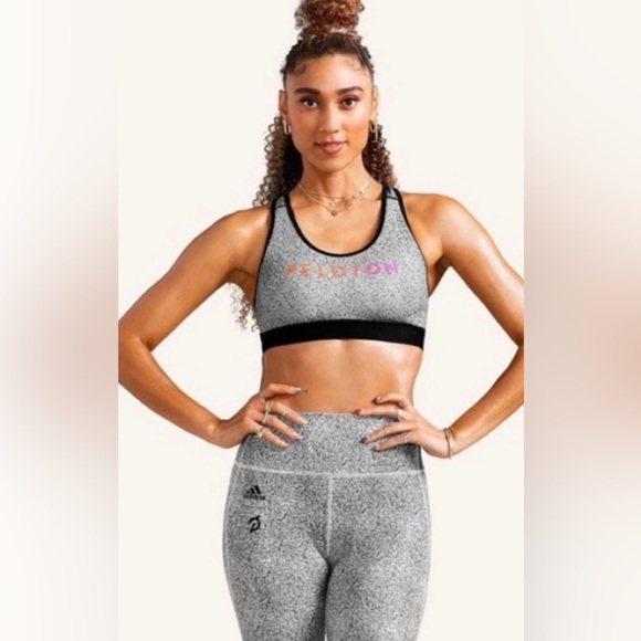NWT Peloton X Adidas Digital print Sports bra size L - Picture 2 of 5